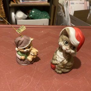 Vintage Jasco Christmas cat bell figures